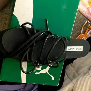 Steve Madden black lace up strappy sandals size 8.5